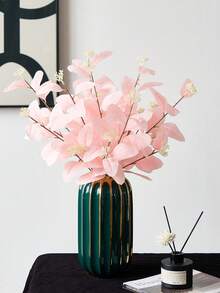 1pc/3pcs Artificial Eucalyptus Branches With Leaves And Berries, Greenery Stems, Vase Floral Decoration, Suitable For Wedding, Party, Home Decor, Bohemian Style, Valentine's Day, Gift, Birthday, Graduation, Back To School, Room Decoration, Study Supplies And More - Baby Pink - View 5