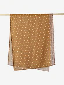 1 buah Jilbab Wanita Gaya Bohemian Motif Polkadot Cokelat, Cocok untuk Pemakaian Sehari-hari - Mustard Yellow - View 10