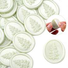 20pcs/Pack 3D Pine Tree Pattern Wax Seal Stickers, Self-Adhesive Gift Wedding Invitation Envelope Seal Stickers, Light Green - 3D Pine Tree - Light Green - View 3