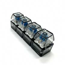 1 pieza Llavero de teclado mecánico con 4 teclas transparentes, juguete antiestrés de botones, accesorio colgante para mochila, regalo - Negro - Ver 4