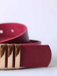 Gold Triad Buckle Belt - Redwood - View 3