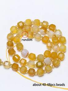 Natural Stone Colorful Faceted Square Beads, Faceted Square Loose Spaced Beads For Jewelry Making Diy Unique Bracelets, Necklaces, Earrings Crafts - Multicolor - View 16