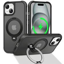 Phone Case: Compatible With IPhone 17 Pro Max Air / 15 / 14 / 16 Plus; Supports Magnetic Attachment And Features An Anti-Slip, Semi-Transparent Design. - 黑色 - 查看 2