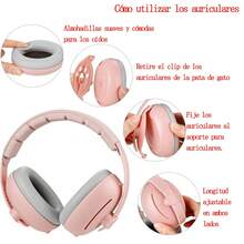 2 En 1 Orejeras Antiruido Bebe 0-4 Protector Auditivo - Rosa - Ver 5