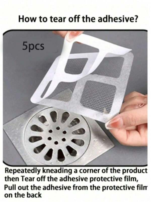1pc Disposable Drain Filter Cover, Suitable For Shower, Sink And Laundry Room, Easy To Stick, Prevent Hair Clogging Drain