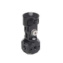 Adaptor Logam Paduan Aluminium Multi-Lubang 1/4 yang Dapat Diatur dengan Lubang Sekrup Pemasangan Anti-Terbalik, Lubang Penempatan Ulir Arri 1/4 & 3/8, Kompatibel dengan Aksesori Kamera Aksi, Mikrofon, Lampu Pengisi, Sangkar Kamera DSLR - View 12