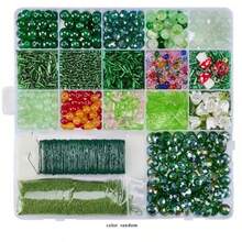 1100pcs Set/50pcs Loose Beads Green Tone Beading Kit, For DIY Bracelets, Necklaces, Earrings, Loose Beads, Wallet Charms, Phone Charms, Bag Charms, Home Decor, Eternal Plant Flower Bead Making Colorful Set (Random Color) - Multicolor - View 12