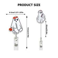 1pc Halloween Ghost Retractable Rotating Badge Reel Gift ID Holder - Multicolor - View 2