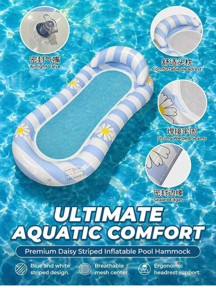 2 Packs Inflatable Pool Floats Mat For Teens, Large Pool Floaties Adults Size With Headrest, Sun Tanning Raft Lake Beach Swimming Pool Party Floating Lounge - Multicolor - View 1