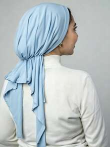 1pc Solid Color Women's Middle Eastern Arabic Classic Fashion Elegant Casual Versatile Ribbon Hijab Cap Wide Brim Curved Turban Hat Suitable For Daily Outdoor Wear - Multicolor - View 5