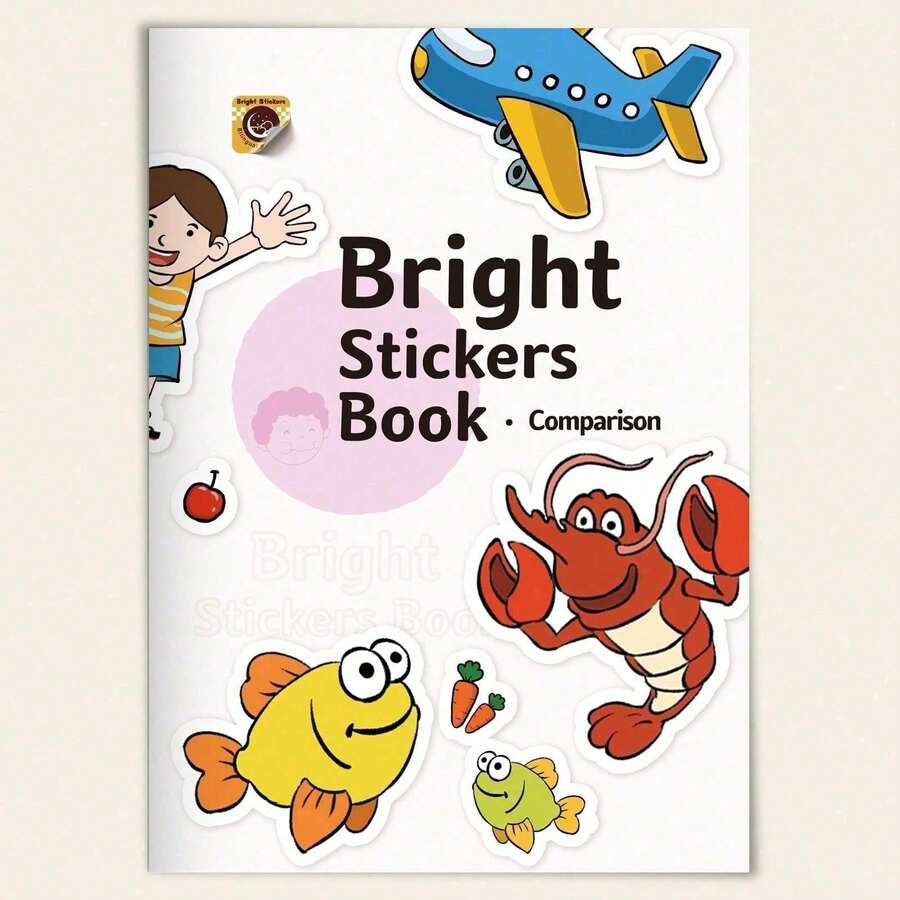 Colorful Sticker Activity Workbook With Animal, Fruit And Everyday Object Patterns, Easy-To-Peel Stickers, Suitable For Sorting And Comparison Games, Develops Focus And Observation Skills, Perfect For Home Or Travel Use Back To School - 亮色貼紙 - 查看 1