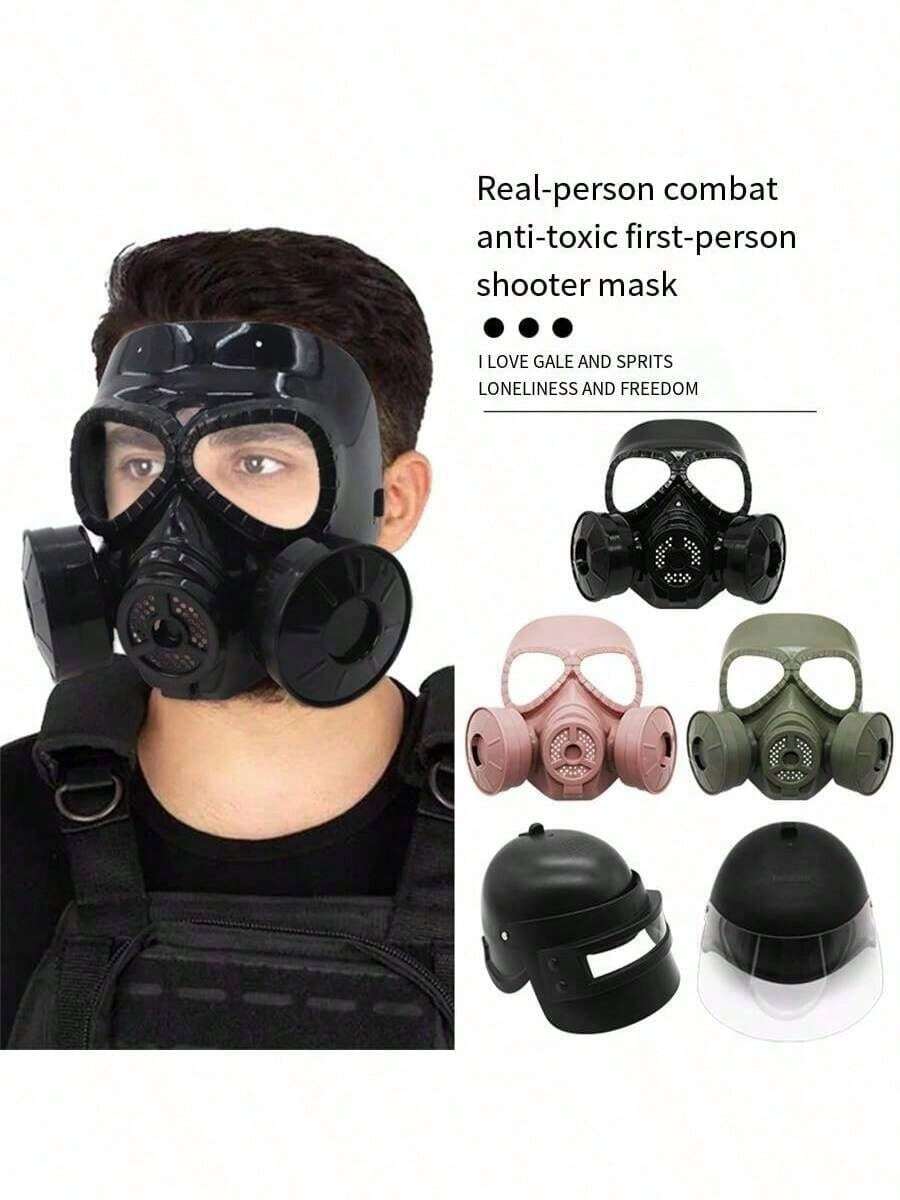 3pcs/Set Full Face Gas Mask, Tactical Seal Team Mask Helmet For CS, Airsoft, Military Fan Gear - Multicolor - View 1