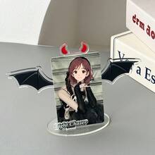Cute Angel Devil Wing Acrylic Photo Card Stand, Kawaii Idol Photocard Holder Display Stand, Light Chaser Desktop Decor Picture Frame For Idol Photocard, Anime Card Collection - A - View 4