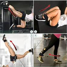 2PCS - Fitness Ankle Strap For Cable Machine, With Double D-Rings And Adjustable Leg Straps, One Size Fit With Premium Padding Cuffs, Ankle Bands For Working Out, Booty Workouts, Leg Extension, Hip Abductors, Kickbacks & Lower Body Exercises - Multicolor - View 11