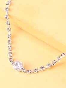 outingfit 1pc Minimalist Square Geometric Chain Necklace, Suitable For Women's Daily Wear Accessory - Silver - View 5