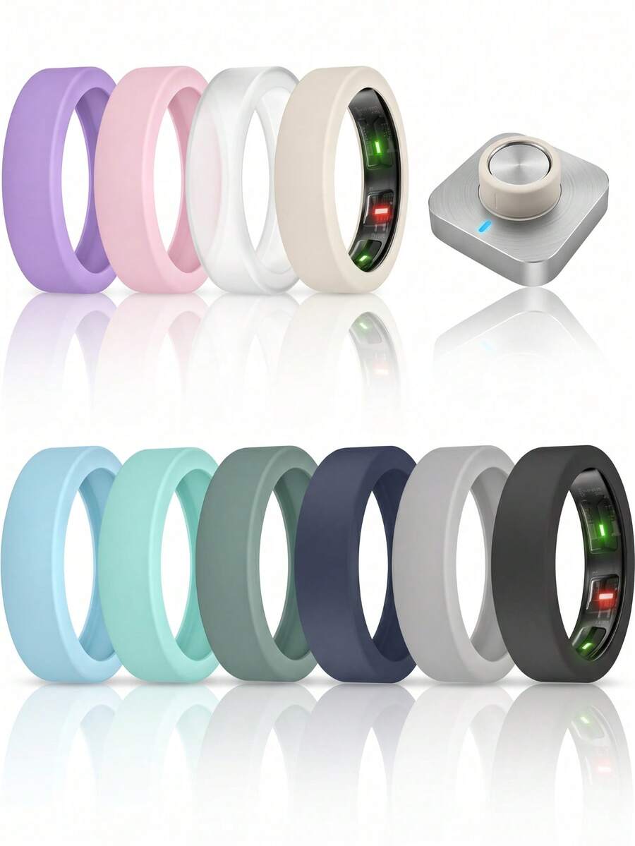 15pcs Silicone Anti-Scratch Soft Rings, Lightweight Elastic Silicone Covers, Daily And Fitness Protection, Scratch-Resistant, Soft Silicone Material, Suitable For Sports Wear