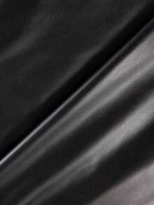 PIN 1 pieza Cuero sintético elástico con textura de piel de cordero, tela de cuero sintético de grano fino lavable, con respaldo de felpa, material de cuero artificial impermeable para manualidades - Negro - Ver 17