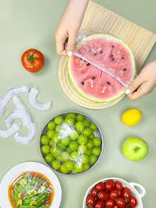Thickened, Elastic Closure, Universal For Multiple Bowls, Dust-Proof & Fresh-Keeping, Microwave , Home Refrigerator Storage, Kitchen Leftover Storage, Takeout Packaging, Camping & Picnic Portable, Commercial Catering Wholesale, Student Dorm Essential, Pet Bowl Dust-Proof, Universal For Various Bowl & Plate Sizes - Transparent - View 3