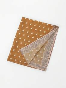 1 buah Jilbab Wanita Gaya Bohemian Motif Polkadot Cokelat, Cocok untuk Pemakaian Sehari-hari - Mustard Yellow - View 7