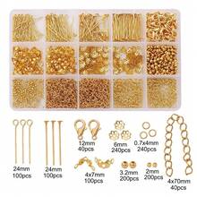 1200pcs Bracelet Making Kit, 15-Compartment Storage Box, Alloy Beads Jewelry Accessories Set, Gold/Silver/Mixed Color, DIY Handmade Gift, Suitable For Beginners - Metal Hardware Set - View 12