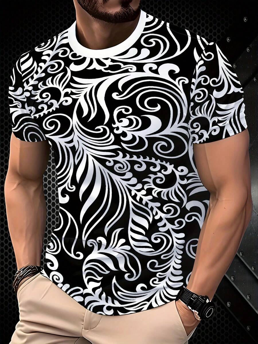 Camiseta Básica de Cuello Redondo: El cuello redondo clásico nunca pasa de moda, el corte ajustado es adecuado para una variedad de tipos de cuerpo, el diseño de color sólido es sencillo y e - Negro - Ver 1