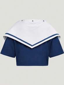 Adidas Women's DCE BOX TEE Polo Shirt Knit Collar Short Sleeve TKY7755 - Navy Blue - View 2