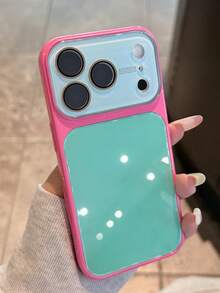 Ins Premium Blue Glass Phone Case Compatible With Iphone 17 Pro Max, 16 Pro, 15, 14, 13, 12, Full Coverage Lens Film, Anti-Drop Protective Cover For Couples, Unisex - Green - View 5