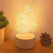 摩托車騎士 3D 夜燈，壓克力 LED 桌燈，摩托車愛好者的創意禮物，男孩女孩的生日與聖誕禮物 - 摩托車 - 查看 6