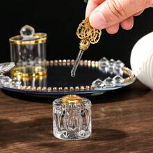 Juego de Quemador de Aromaterapia de Loto de Cristal de Diamante de Lujo - Hecho de Cristal Transparente Natural, Incrustado con Decoración Exquisita Chapada en Oro, con Vidrio Resistente al Calor Incorporado. Este Nuevo Modelo de Quemador de Aromaterapia 2026 Se Puede Usar con Velas. Múltiples Juegos Disponibles - Unitalla - Ver 4