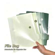 1 pieza Carpeta colgante, Bolsa de archivo estilo acordeón A4, Bolsa de archivo expandible con color degradado, Bolsa de almacenamiento degradada de 7 capas, Adecuada para libros de texto escolares, Organización del espacio, Asa portátil - Multicolor - Ver 5
