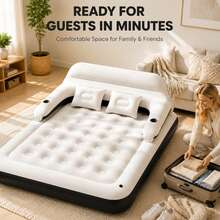 2-In-1 Inflatable Sofa Bed, Convertible Outdoor Camping Lounge Chair, Built-In Cup Holder, Comfortable Flocked Inflatable Mattress, Suitable For Camping, Travel, Picnic And Poolside Use - A - View 4