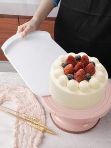 2pcs Multi-Function Cake Slicer Set, Stainless Steel One-Piece Cake Server + 12-Inch Large Plastic Transfer Tray, Reusable Baking Tool, Convenient For Moving And Serving Baked Goods, Non-Stick And Easy To Clean, Dessert Slice Lifter, Home Kitchen Baking Accessories, Suitable For Birthday, Wedding, Mousse, Cheesecake, Pizza, Dessert - View 4