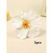 1/10 piezas Pinzas para el cabello con flor de hibisco hawaiana, flores tropicales artificiales de gran tamaño, accesorios para el cabello estilo bohemio para mujeres & niñas, adecuado para playa de verano, fiesta, boda, regalo del Día de San Valentín (blanco), vacaciones, viajes, festivales, cumpleaños - Blanco - Ver 6