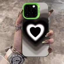 Heart-Shaped Shadow Case Suitable For Apple 15 Pro Max New Phone Case  16 Pro Premium 14 Pro 17 - 彩銀殼-紫色-愛心重影 - 查看 9