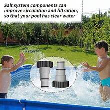 2 cái đầu nối ống thay thế kiểu ren kẹp cho bộ bể bơi Intex, dùng cho ống 1.5 và 1.25 inch, phù hợp với bơm lọc, máy tạo clo, hệ thống muối có kết nối ống ren - A - Xem 7