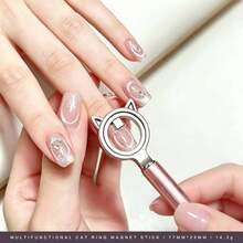Cat Eye Nail Art Magnetic Tool Set, Professional Magnetic Nail Art Set, Includes Double-Headed Magnet, Ring Magnet, Cylindrical Magnet And Cat Eye Magnetic Wand, Strong Magnetic Effect, Suitable For 3D Starry Sky Velvet Cat Eye Gel Nail Polish, DIY Salon Nail Art Accessories - Multicolor - View 23