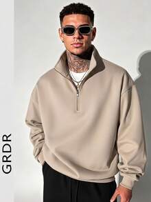 GRDR Men's Zip-Up Pullover Sweatshirt For Autumn/Winter - Apricot - View 5