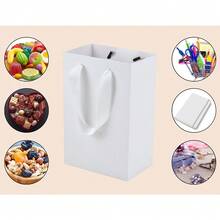 10 Stück/1 Stück weiße Papiertüten - kleine Geschenktüten mit Griffen, 7x4x9 Zoll, Einzelhandel und Party Geschenktüten, Hochzeitstüten - Weiß - Übersicht 5