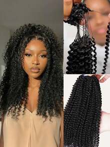 OQ Hair Invisible String Feather Afro Curly Crochet Human Hair 16-24 Inch Perfect For Boho Braids Natural Color No Chemical Process High Quality Daily Use For Beginners - SNatural - View 2