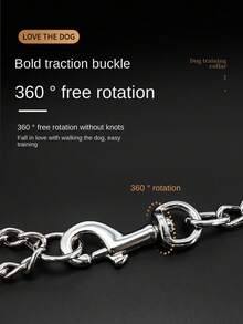 Stainless Steel Double Chain Dog Collar, Choker Necklace For Large Dog Breeds - Doberman, Cane Corso, Rottweiler - Silver - View 8