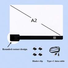 1pc A2/A3/A4/A5 Ultra-Thin High Transparency LED Light Pad, Tracing Light Box, Handmade Rhinestone Light Pad, Diamond Painting Dedicated Tracing Table; Standard USB Power Cable Included, 4 Fixing Clips Provided, Suitable For Diamond Painting, Animation Tracing, Calligraphy Tracing, Tattoo Transfer, Sketching, Patchwork Handmade Crafts And Other Scenarios. - Black - View 14