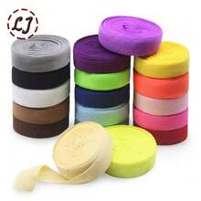 SJ007 Mixed Color 1 Pack 18 Colors 2 Yards/Roll 3/4 Inch/20mm Low Elasticity FOE Folded Elastic Tape Solid Color Spandex Satin Ribbon Lace Sewing Decoration Tape DIY Handmade Accessories - 1pack Mixed 18colors Each 2yards - View 3