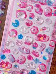Cute Candy Party 3D Stickers, Embossed 3D Stickers, Phone Case Decoration, Cute Scrapbook Decoration, Kawaii Handmade Gift - 彩色 - 查看 7