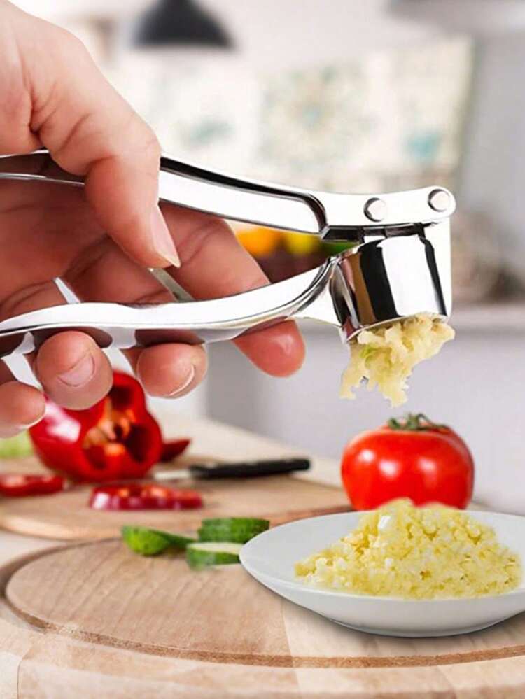 3-In-1 Stainless Steel Manual Garlic Press, Multifunctional Kitchen Tool With Garlic Press, Nut Cracker And Bottle Opener, Compact And Durable Garlic And Ginger Chopper, Practical Cooking Accessory For Daily Cooking And Grilling, Manual Garlic Press - Multicolor - View 12