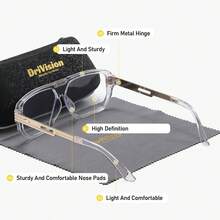 DriVision 1 Pair Unisex Subtle Style Full Frame Plano Glasses Exceptional Quality Geometric Frame Plano Glasses - Multicolor - View 3
