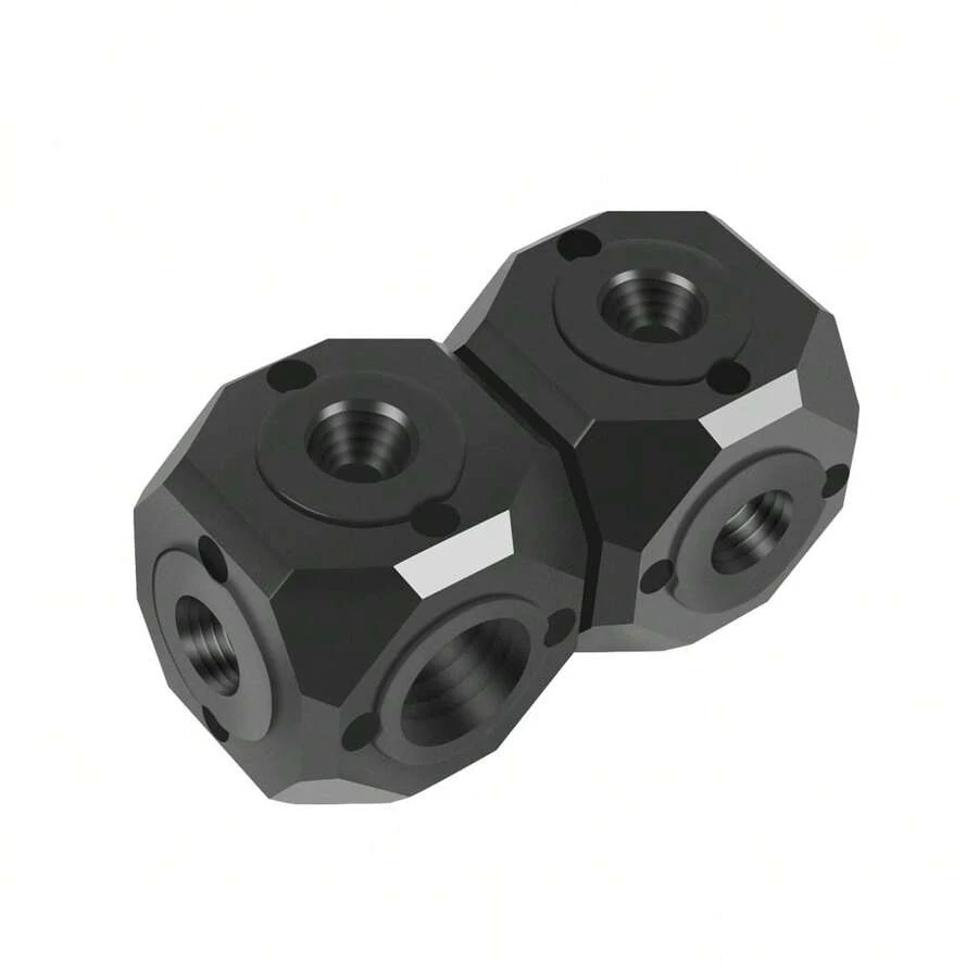 Double-Layer Multi-Threaded Photography Mounting Adapter With Anti-Reverse Mounting Screw Holes, 1/4" & 3/8" Arri Positioning Holes, Suitable For Tripod, Magic Arm, Selfie Stick, Microphone, Fill Light, DSLR Camera Cage With 1/4" Screw - View 1