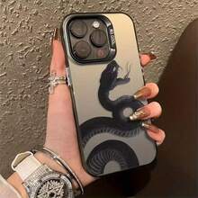 Funda para Teléfono - 1 unidad de Funda Energética Láser Electrochapada con Patrón de Serpiente Feroz, Adecuada para iPhone 16 15 14 13 12 11 XS XR X 7 8 12/13 Mini Plus Pro Max SE, Regalo de Cumpleaños/Día de San Valentín/Novia/Novio/Pascua/Día del Rey/Día de los Inocentes. - Multicolor - Ver 5