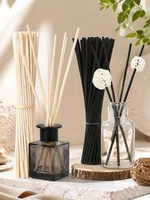 50pcs Aromatherapy Reed Diffuser Sticks, Black And White Wood Fiber Rattan Diffuser, 25cm, Suitable For Various Essential Oils, Aromatherapy Accessories, Home Decor, Home Ornament, Back To School Gift - Multicolor - View 4
