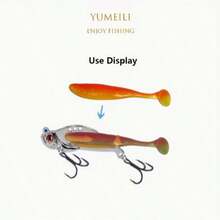 4PCS Lure Hard Bait 3-Hole VIB With Realistic Fish Eyes, Metal VIB Fishing Lure With Soft Bait Attachment - Multicolor - View 7