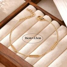 1pc Minimalist Stainless Steel 18K Gold Plated Exquisite Bamboo Knot Bracelet, Elongating Hand Women's Style, Adjustable Bangle, Eid & Summer Vacation Accessory Jewelry - Rose Gold - View 2